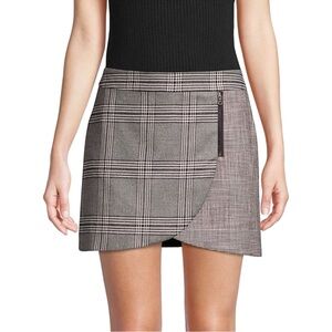 Alice + Olivia Lennon Zip Detail Plaid Mini Skirt